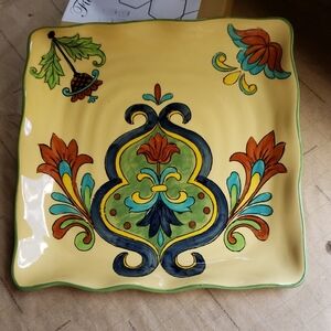 Handcrafted Ceramic Decorative Plate - Multicolor